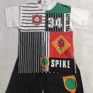 NEW-Ocean Pacific Kids volleyball-themed shorts set